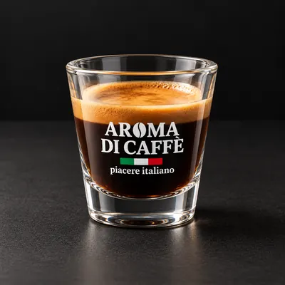 Bicchierino in vetro da caffè col marchio Aroma di Caffè